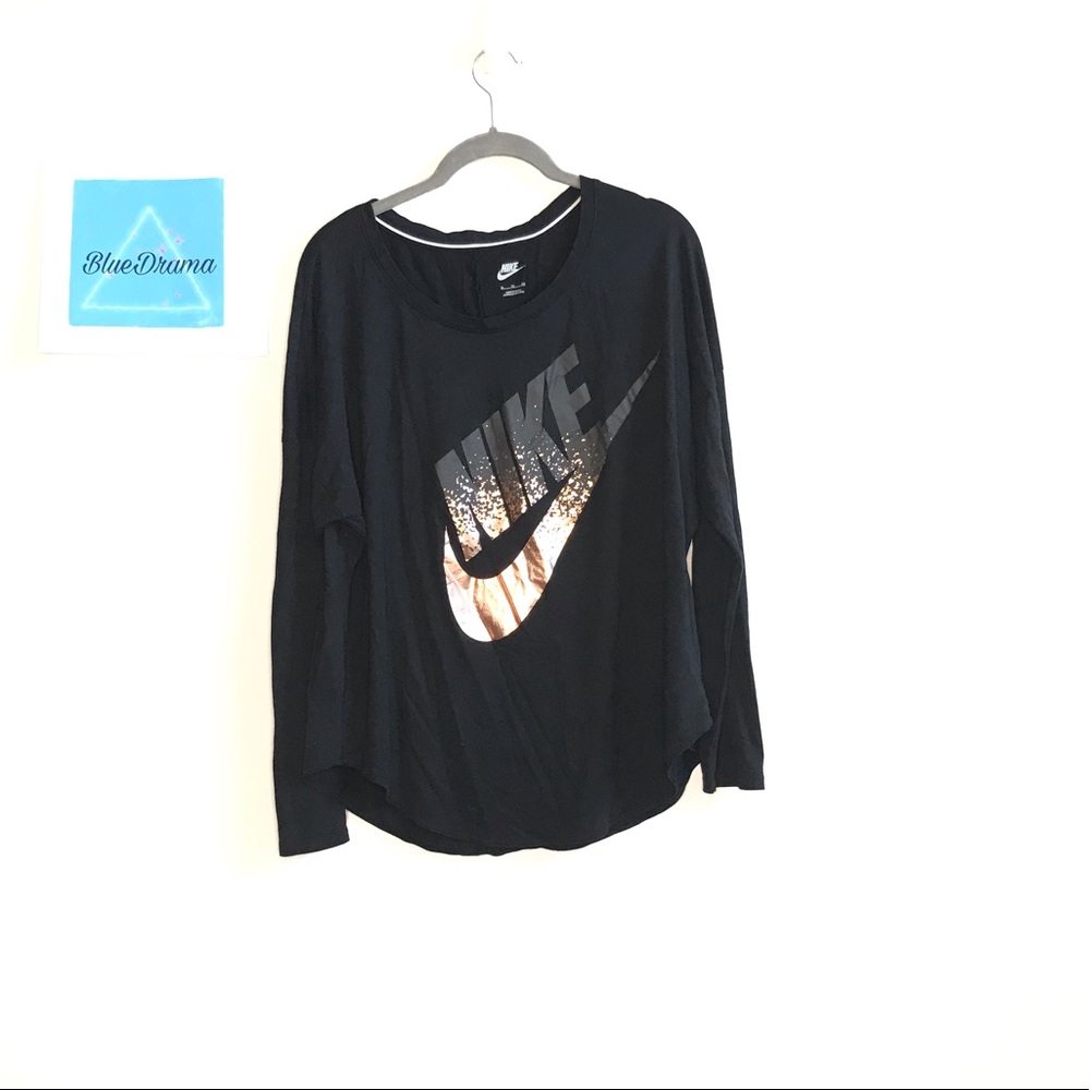 Nike black and rose gold long sleeve shirt